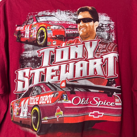 Gildan Heavy Cotton Tony Stewart Nascar Old Spice #14 Racing T-Shirt Large - Picture 7 of 9